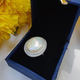 Classic Pearl Statement Ring in 925 Sterling Silver